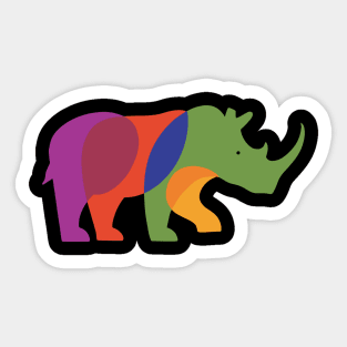 CVHS Multicolor rhino on back, CVHS logo on front Sticker